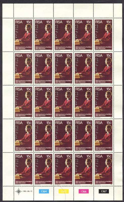 RSA -Set of 2 Full Sheets of 25  - 1981 - MNH