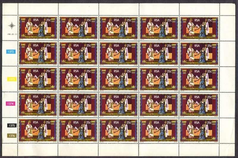 RSA - Set of 2 Full Sheets of 25  - 1981 - MNH - Folded