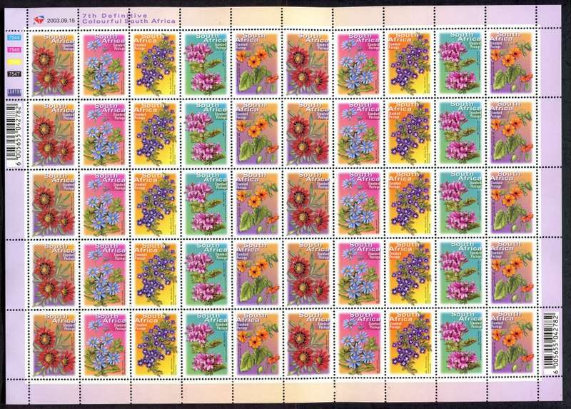 RSA  -  Full Sheet of 50  -  2003  - MNH