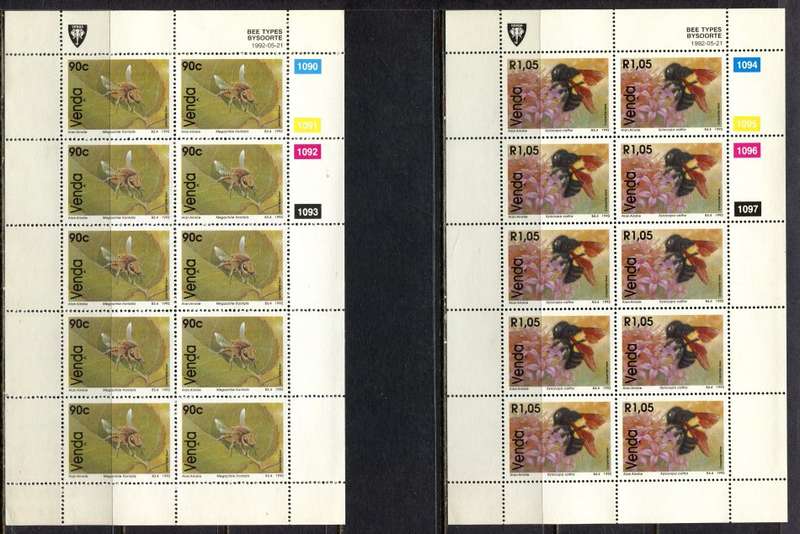 Venda - Set of 4 Full Sheets of 10  - 1992  - MNH
