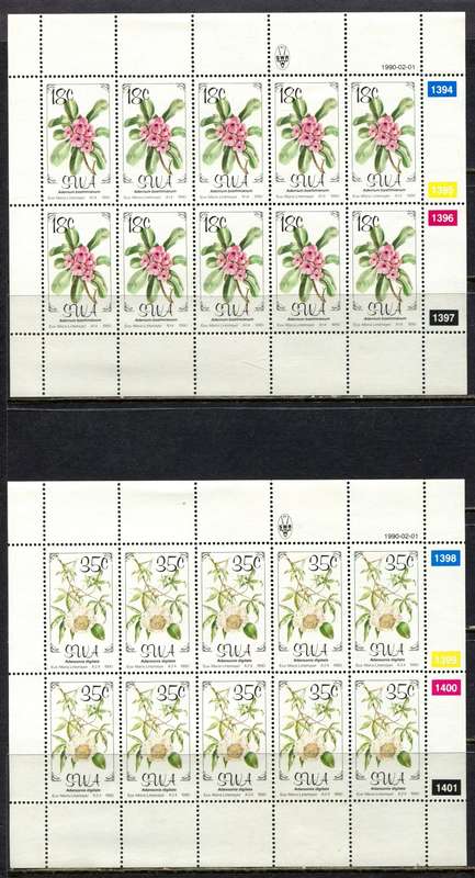 SWA - Set of 4 Full Sheets of 10  - 1990  - MNH