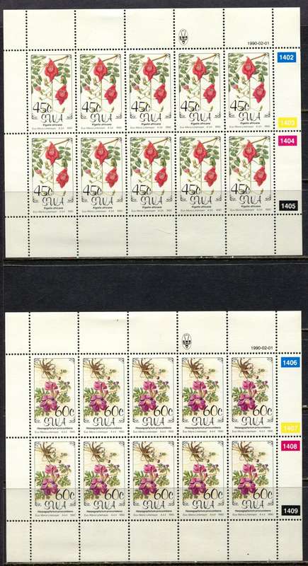SWA - Set of 4 Full Sheets of 10  - 1990  - MNH
