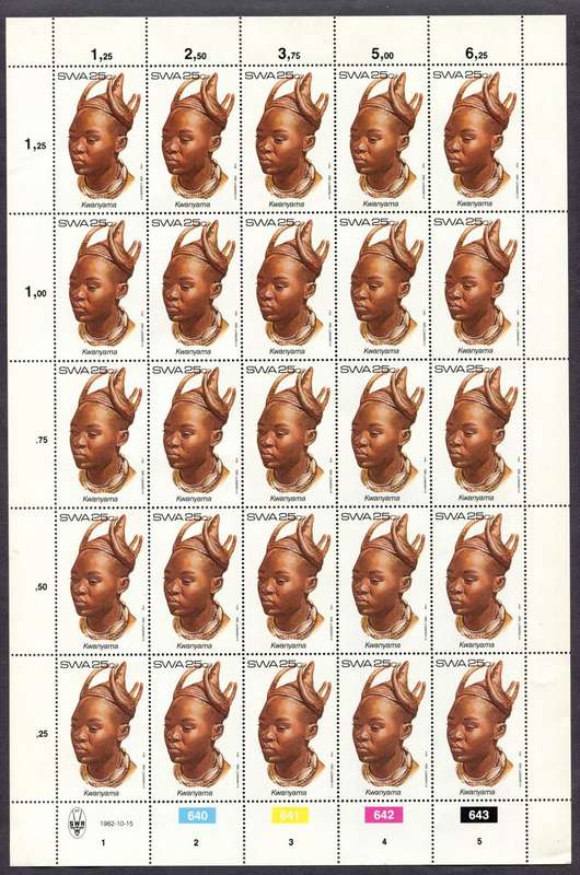 SWA - Set of 4 Full Sheets of 25  - 1982  - MNH