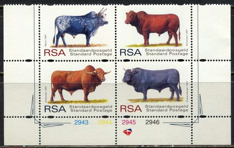 RSA  - Control Block of 4  - 1997  - MNH