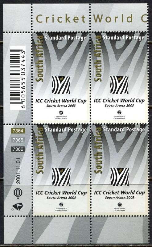 RSA  -  Control Block of 4  - 2001  - MNH