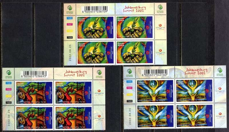 RSA  -Set of 3  Control Blocks of 4 - 2002  - MNH