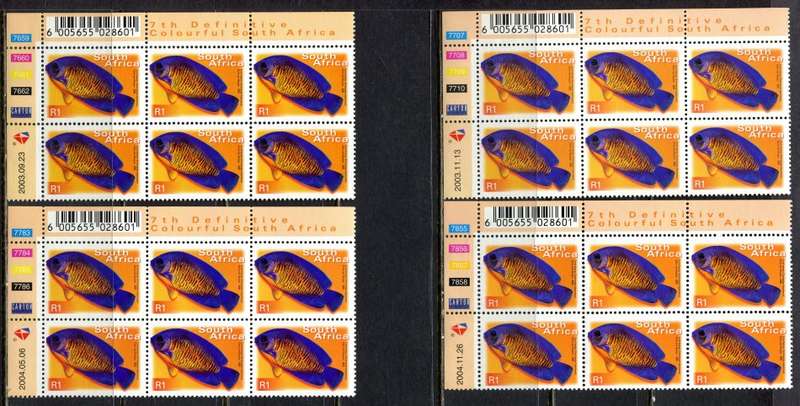 RSA  - 7th Definitive - Reprints -  82  Control Blocks of 6 + 3 Control Strips of 5- 2000/10  - MNH
