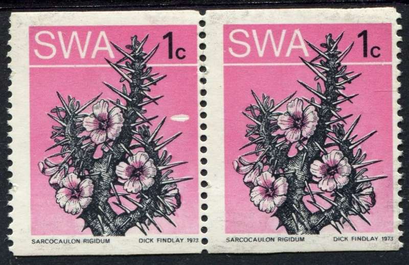 SWA - 1c Coil Pair Top and Bottom Imperforated - MNH - Some Separation