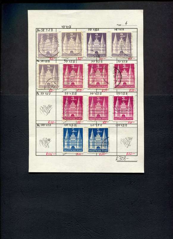Germany - 13 Stamps Mounted (Hinged) on Approval Page