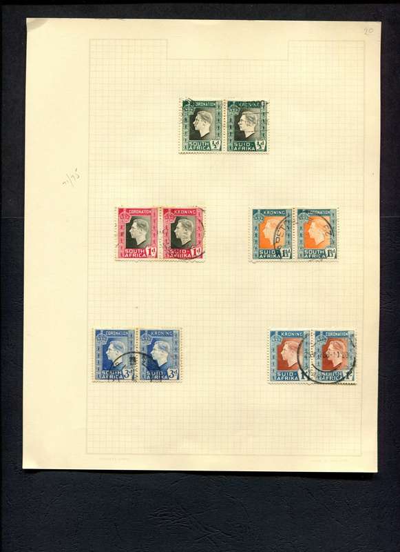 Union of SA - 10 Stamps Mounted (Hinged) On Old Album Page