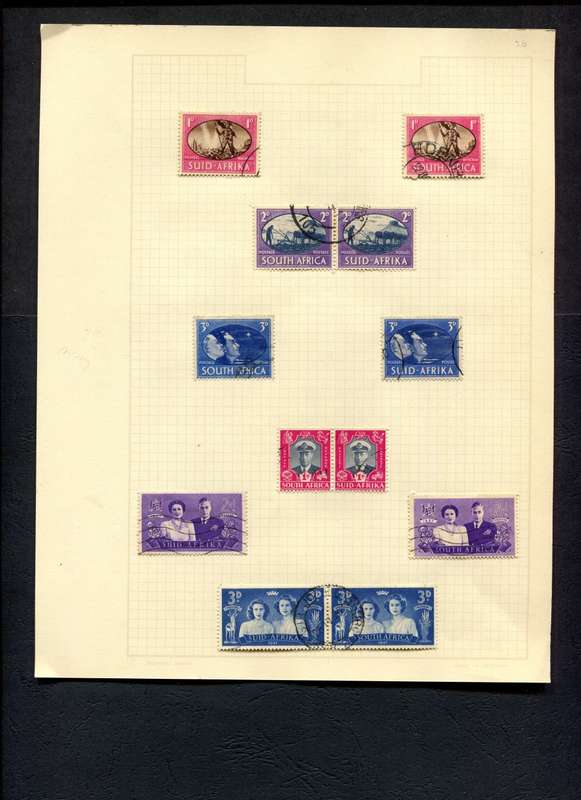 Union of SA - 12 Stamps Mounted (Hinged) On Old Album Page