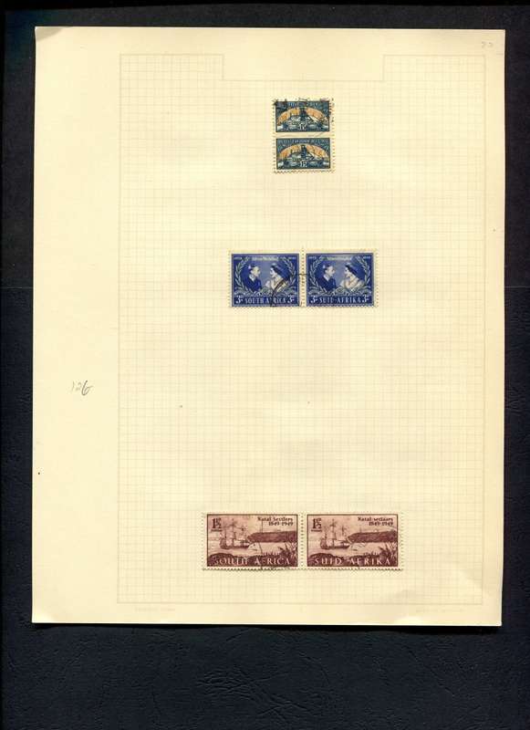 Union of SA - 6 Stamps Mounted (Hinged) On Old Album Page