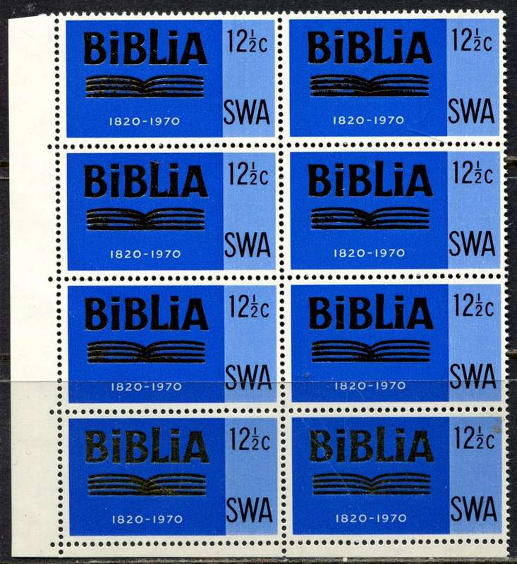 SWA - Margin Block of 8 - 1970 - MNH