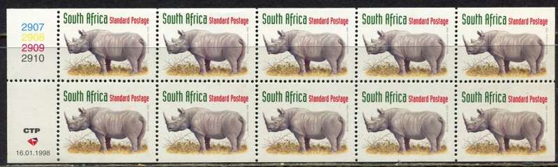 RSA - Booklet Pane of 10 - MNH