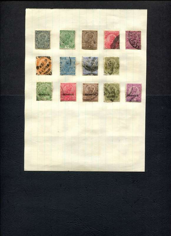 India - 28 Stamps Mounted On Both Sides Of Old Album Page