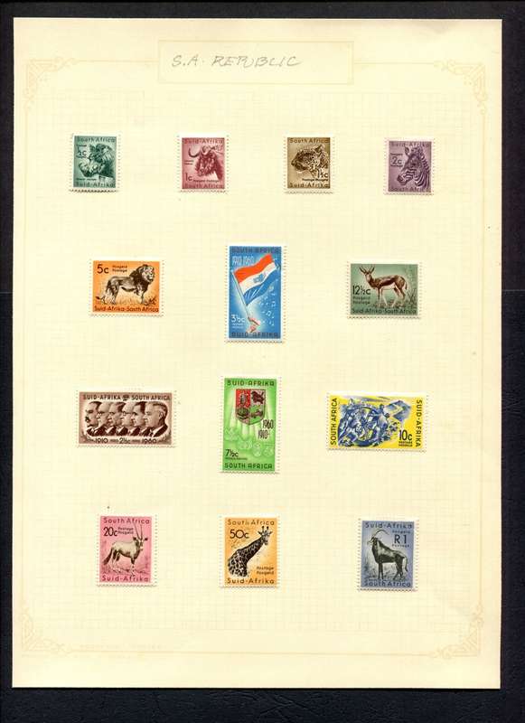 Union of SA - 13 Stamps Mounted On Old Album Page