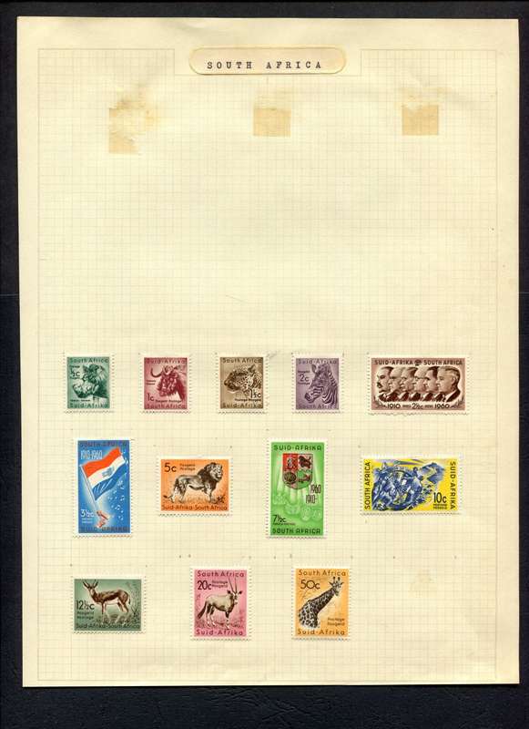Union of SA - 12 Stamps Mounted On Old Album Page