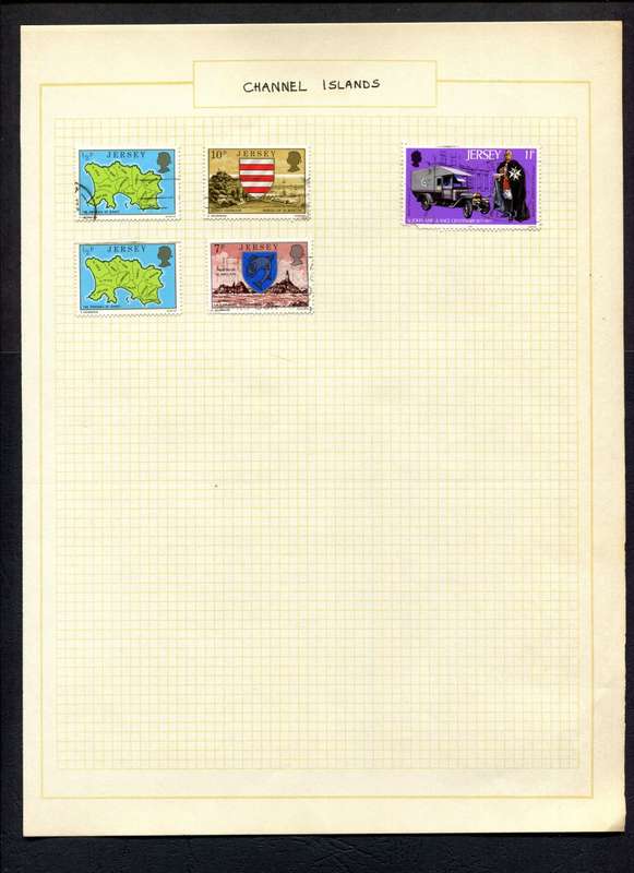 Jersey - 5 Stamps Mounted On Old Album Page