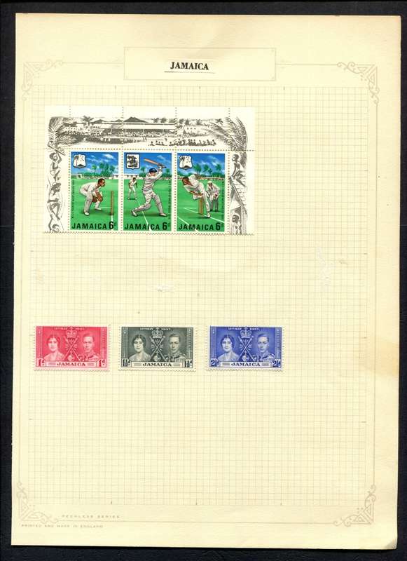 Jamaica - 6 Stamps Mounted On Old Album Page