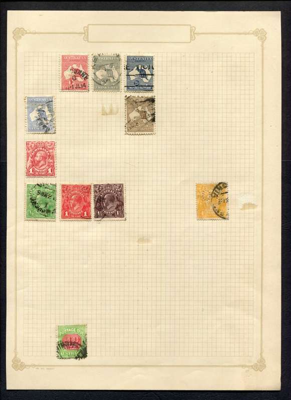 Australia - 11 Stamps Mounted On Old Album Page
