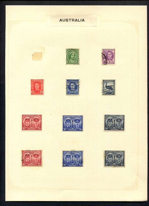 Australia - 11 Stamps Mounted On Old Album Page