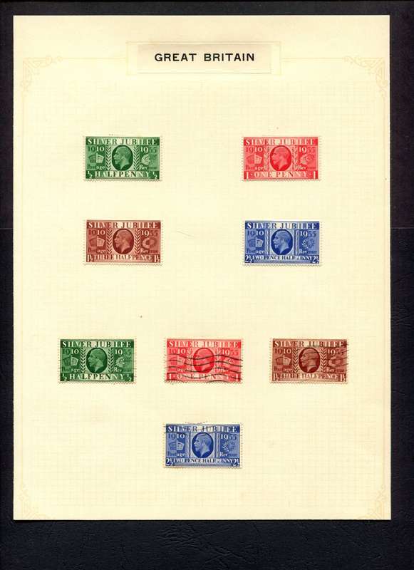 Great Britain - 8 Stamps Mounted On Old Album Page