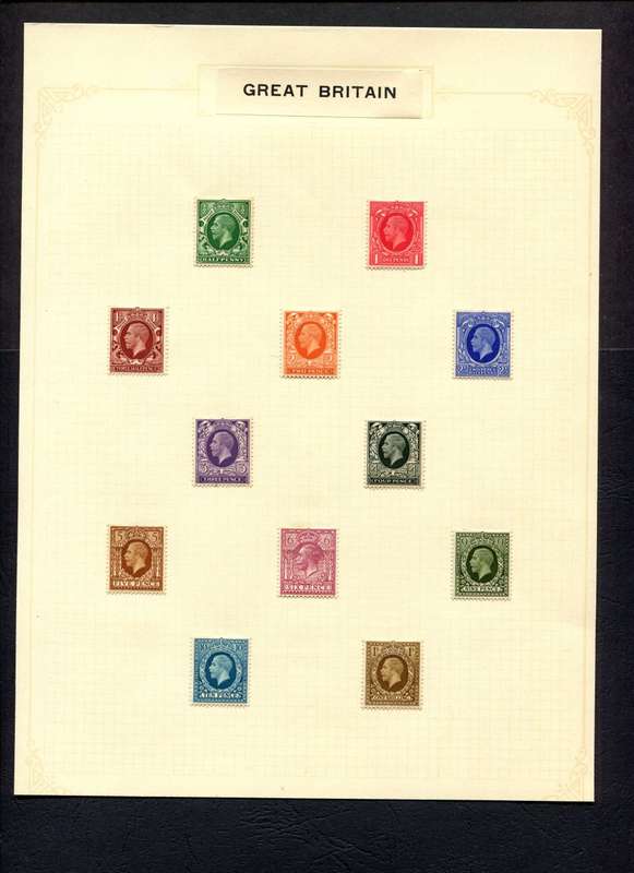 Great Britain - 12 Stamps Mounted On Old Album Page