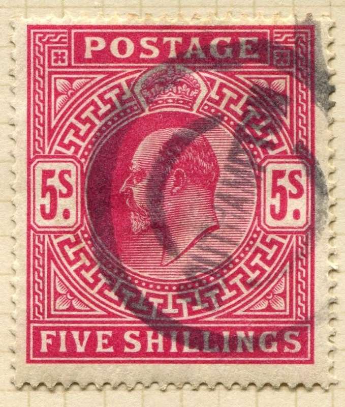 Great Britain - 5 Stamps Mounted On Old Album Page