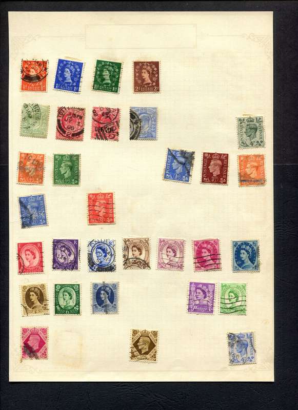 Great Britain - 31 Stamps Mounted On Old Album Page