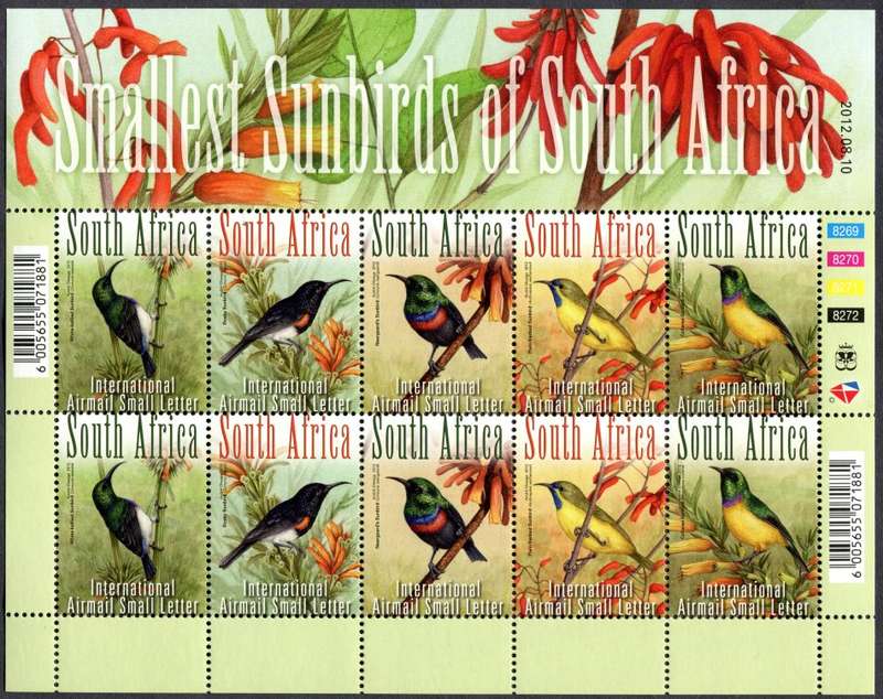 RSA - Full Sheet of 10 - 2012 - MNH