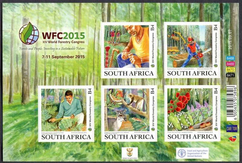 RSA - Full Sheet of 5 - 2015 - MNH