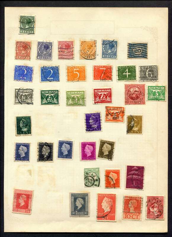 Netherlands -36 Stamps Mounted On Old Album Page