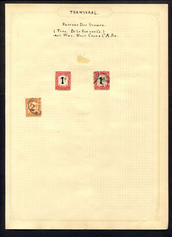 Transvaal - 3 Stamps Mounted On Old Album Page