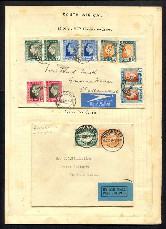 Union of SA - 2 Covers Back Flaps Glued On Old Album Page