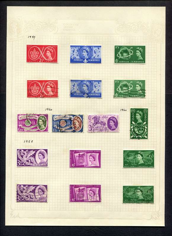 Great Britain - 16 Stamps Mounted On Old Album Page