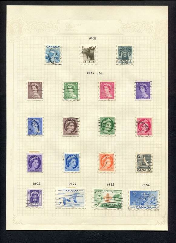 Canada - 19 Stamps Mounted On Old Album Page