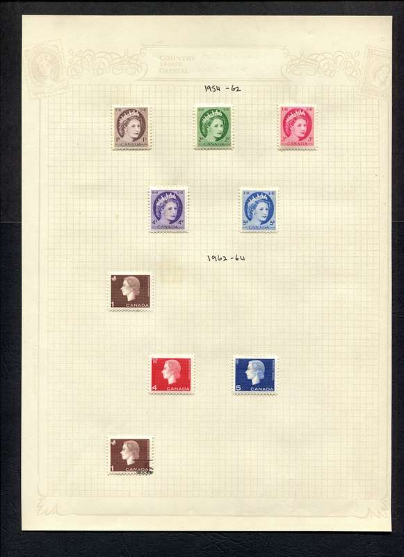 Canada - 9 Stamps Mounted On Old Album Page