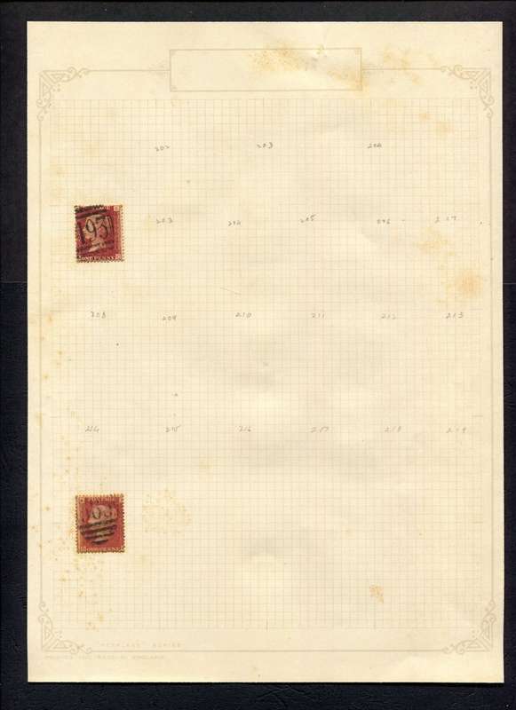 Great Britain - 2 Stamps Mounted On Old Album Page