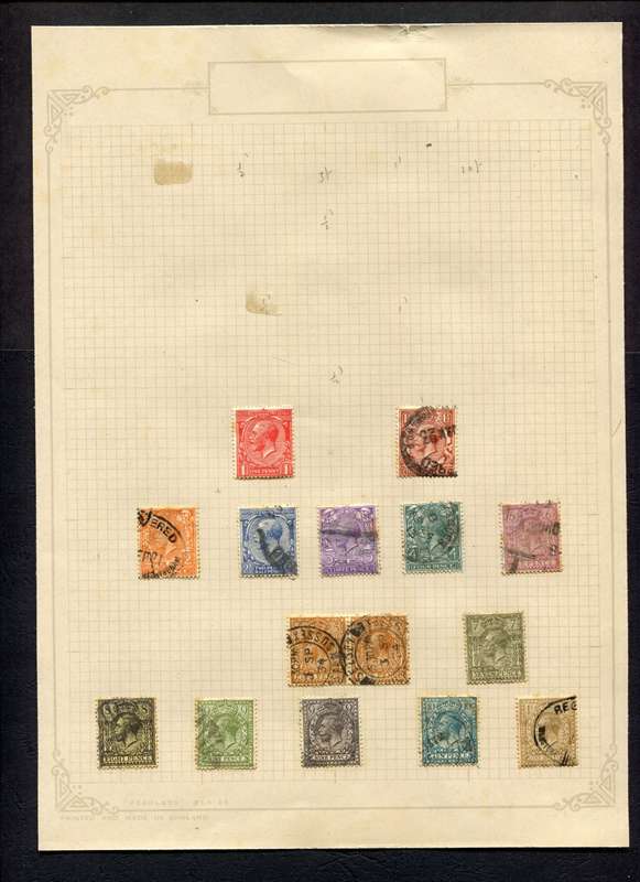Great Britain - 15 Stamps Mounted On Old Album Page