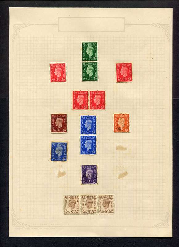Great Britain - 15 Stamps Mounted On Old Album Page