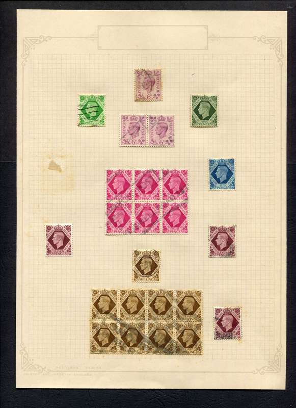Great Britain - 24 Stamps Mounted On Old Album Page
