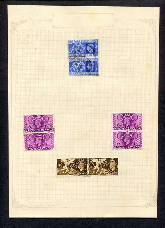 Great Britain - 8 Stamps Mounted On Old Album Page
