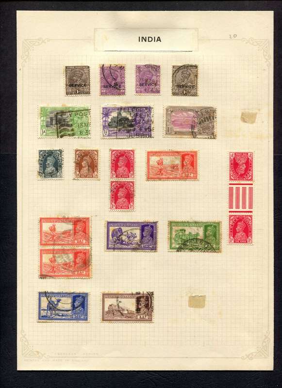 India - 20 Stamps Mounted On Old Album Page
