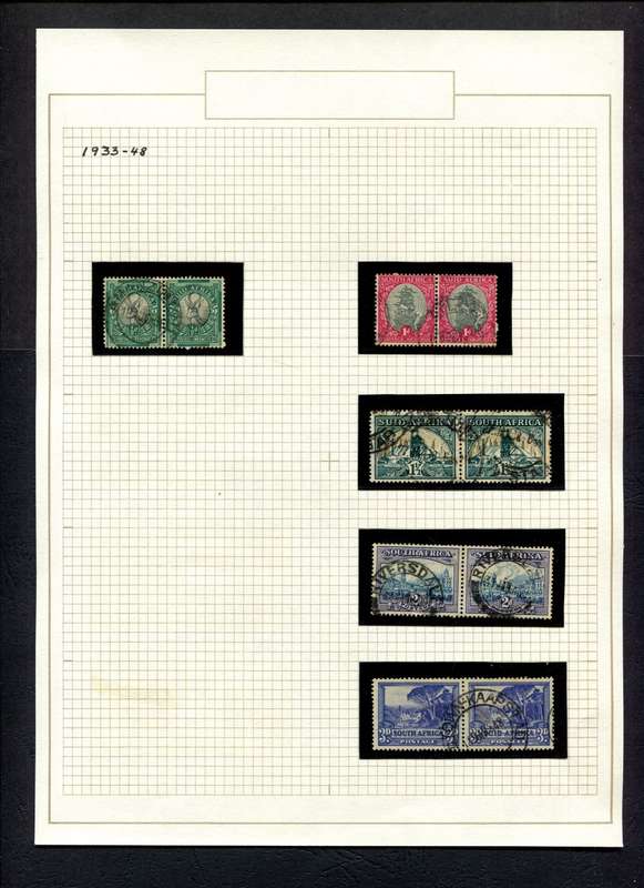 Union of SA - 10 Stamps Mounted On Old Album Page