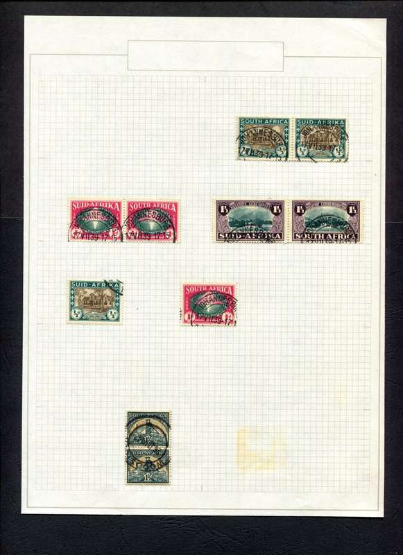 Union of SA - 10 Stamps Mounted On Old Album Page