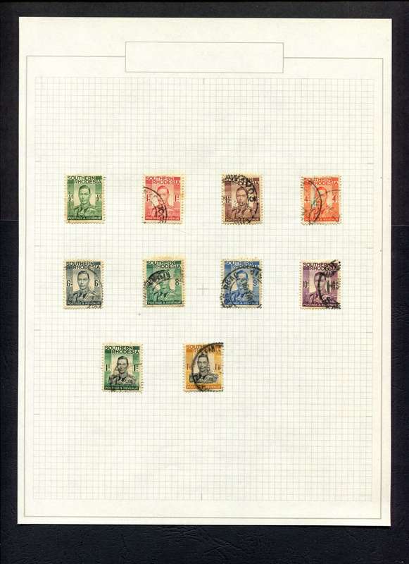 Southern Rhodesia - 10 Stamps Mounted On Old Album Page