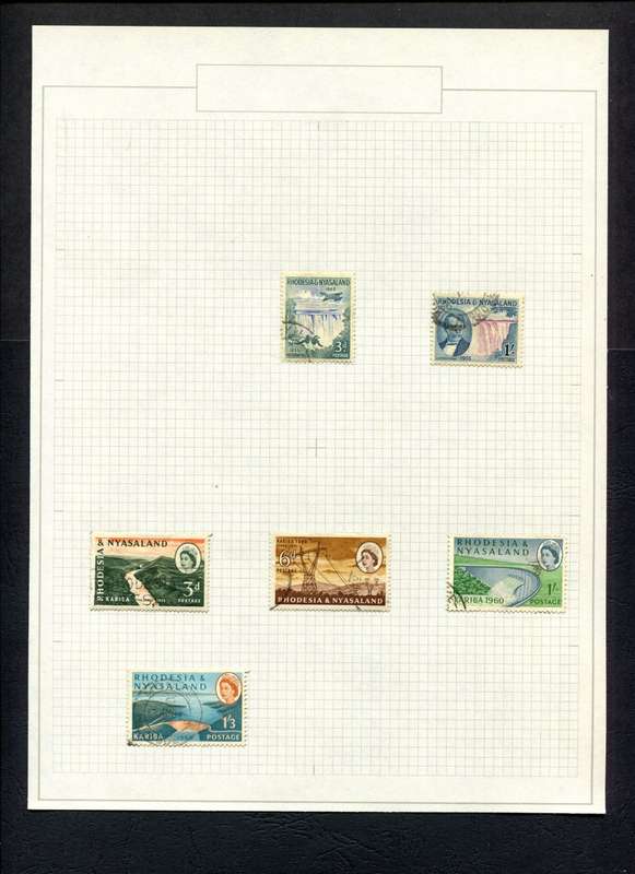 Rhodesia and Nyasaland - 6 Stamps Mounted On Old Album Page