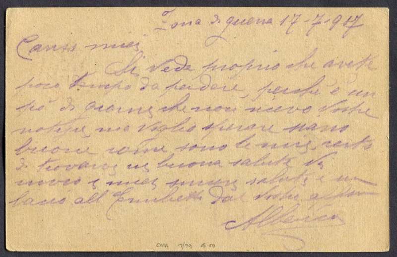 Italy - Post Card - Past By Censor