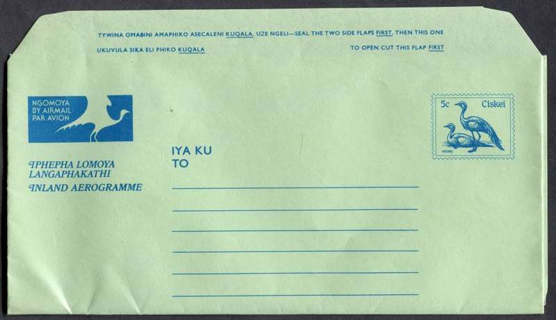Ciskei - Postal Stationary - 5 Cent  Aerogram