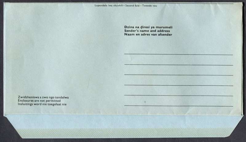 Venda - Postal Stationary - 5 Cent  Aerogram
